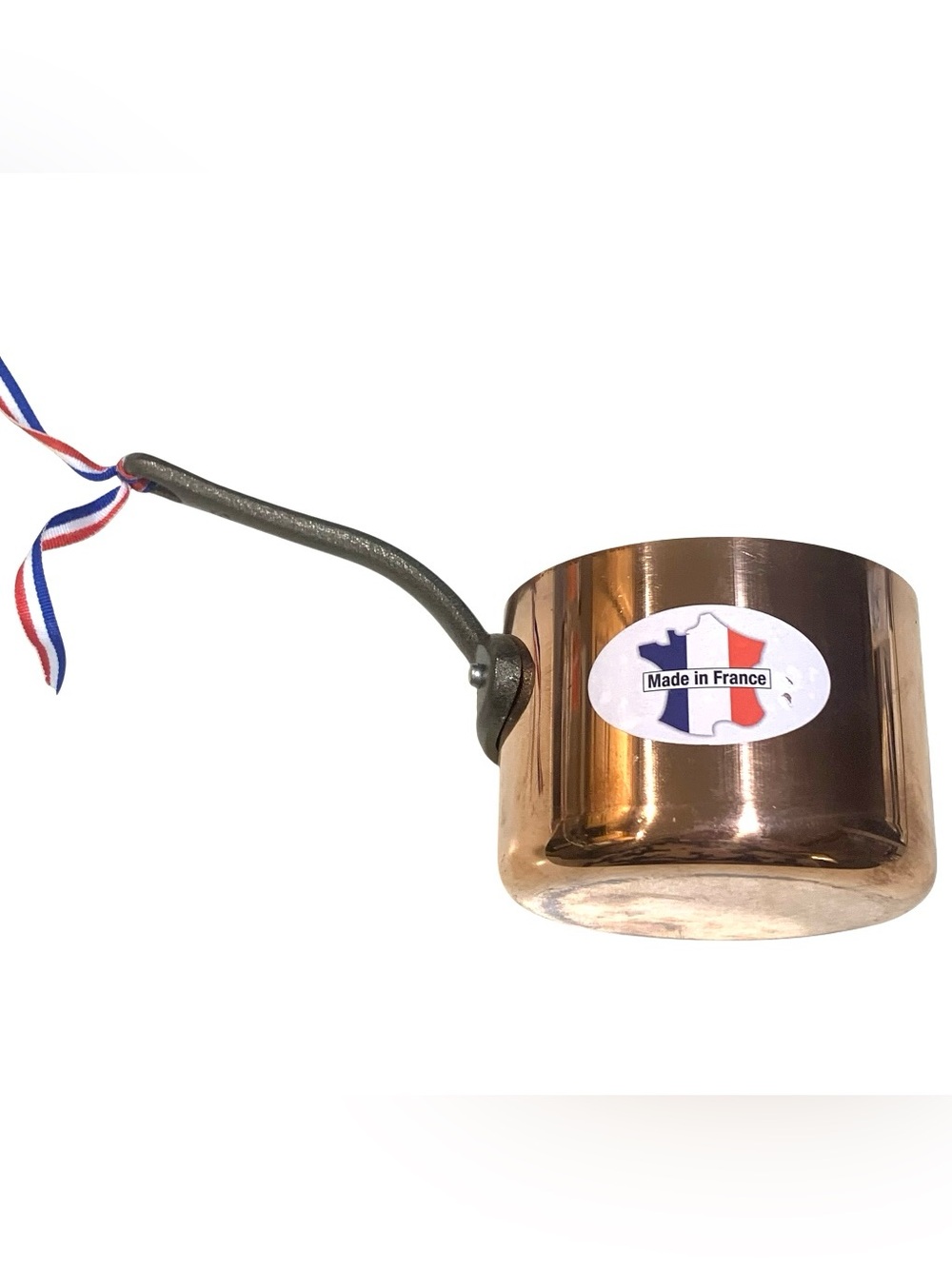 BAUMALU Tinned Copper Sauce Pot Pan Cast Iron Handle Handmade In France 3”x 4.5”